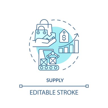 Yumuşak mavi konsept ikonu. Toplam iyilik, tüketiciler için kullanılabilir hizmet. Daha yüksek fiyatlar. Yuvarlak şekil çizimi. Soyut bir fikir. Grafik tasarımı. Broşürlerde kullanımı kolaydır.