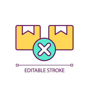 Bağımsız mal RGB renk simgesine bağlıdır. Piyasa ihtiyaçları ve tüketici tercihleri. İzole vektör çizimi. Basit bir çizgi çizimi. Düzenlenebilir vuruş