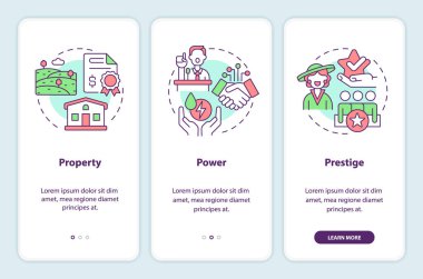 Mobil uygulama ekranında sosyal katmanlaşma faktörleri. Doğrusal kavramlarla birlikte düzenlenebilir grafik yönergelerini gezdir. UI, UX, GUI şablonu. Kullanılan sayısız Pro-Kalın, Düzenli yazı tipleri 