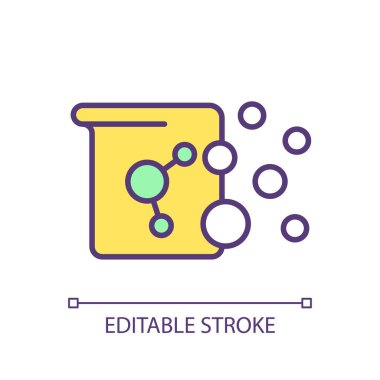 Bilimsel fermantasyon RGB renk simgesi. Laboratuvar koşulları, testler. Biyoteknolojik süreç. Sentetik biyoloji. İzole vektör çizimi. Basit bir çizgi çizimi. Düzenlenebilir vuruş