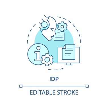 IDP ai soft blue concept icon. Intelligent document processing. Data management. Round shape line illustration. Abstract idea. Graphic design. Easy to use in infographic, presentation clipart