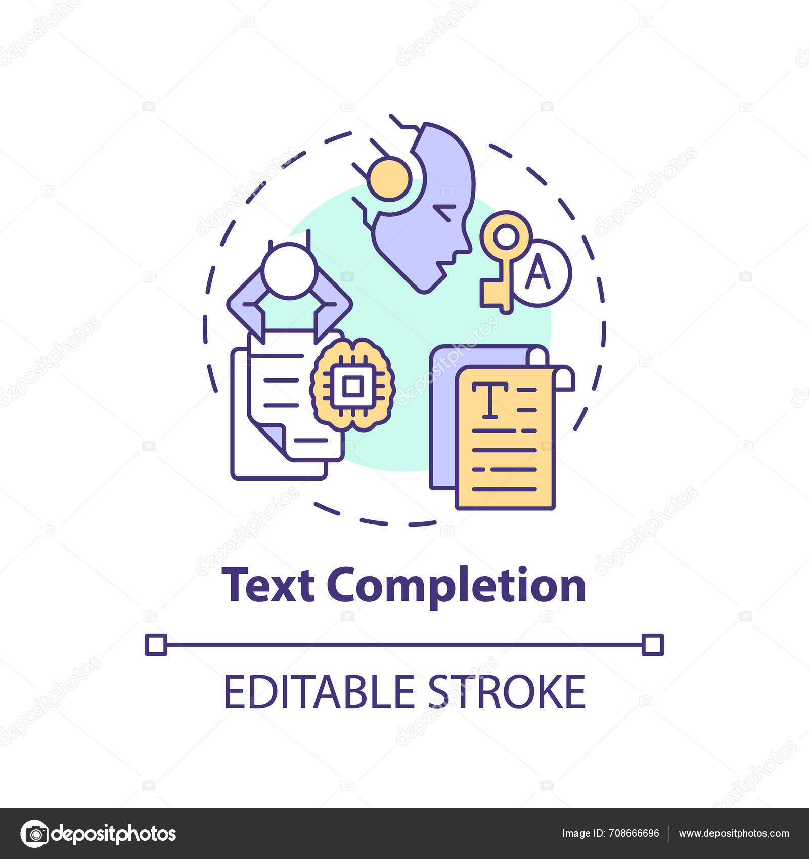 Text Completion Multi Color Concept Icon Transformative Tools Document ...