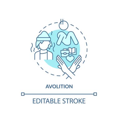 Avolition soft blue concept icon. Lack of motivation. Social issues. Round shape line illustration. Abstract idea. Graphic design. Easy to use in infographic, presentation, brochure, booklet clipart