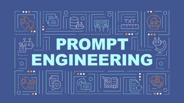 Быстрая разработка концепции темно-синего слова. Инструкция для модели ai. Типографический баннер. Плоский дизайн. Векторная иллюстрация с заголовком, редактируемые иконки строк. Готов к использованию. Шрифт Arial Black