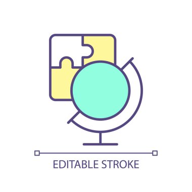 Metin veri toplama RGB renk simgesi. İstihbarat toplama, veri toplama. Ai yardım aletleri. Duygu analizi. İzole vektör çizimi. Basit bir çizgi çizimi. Düzenlenebilir vuruş