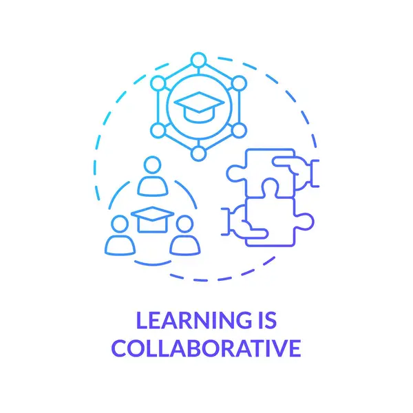 Collaborative Learning Blue Gradient Concept Icon Práce Týmech Rozvoj Sociálních Vektorová Grafika