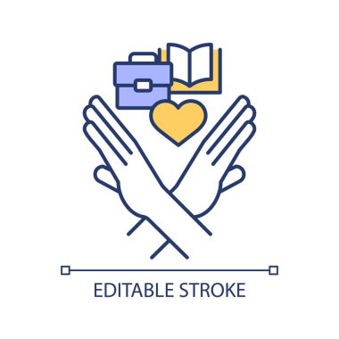 Sosyal kurum önleme RGB renk simgesi. Psikiyatrik sosyal sorunlar, motivasyon eksikliği. Zihinsel işlevsel bozukluk. İzole vektör çizimi. Basit bir çizgi çizimi. Düzenlenebilir vuruş