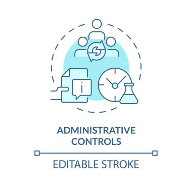 Administrative controls soft blue concept icon. Laboratory information management. Safety data sheet. Round shape line illustration. Abstract idea. Graphic design. Easy to use presentation, article clipart
