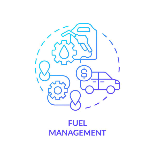 Fuel management blue gradient concept icon. Route optimization, efficiency control. Round shape line illustration. Abstract idea. Graphic design. Easy to use in infographic, presentation