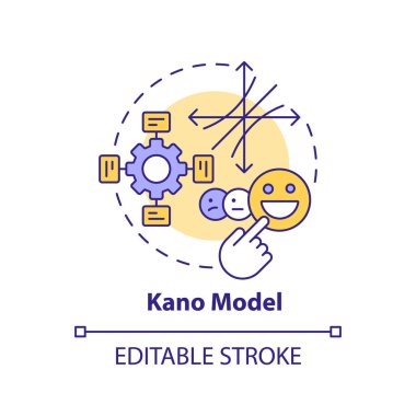 Kano model multi color concept icon. Teamwork organization. Round shape line illustration. Abstract idea. Graphic design. Easy to use in infographic, promotional material, article, blog post clipart