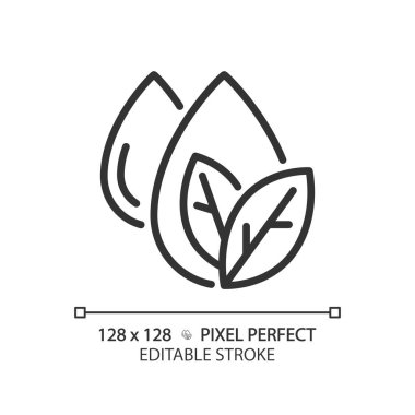 Eko su doğrusal simgesi. Çevre dostu su kullanımı. Doğal kaynak yönetimi. Su tasarrufu uygulamaları. İnce çizgili çizim. Contour sembolü. Vektör çizimi. Düzenlenebilir felç. Piksel mükemmel