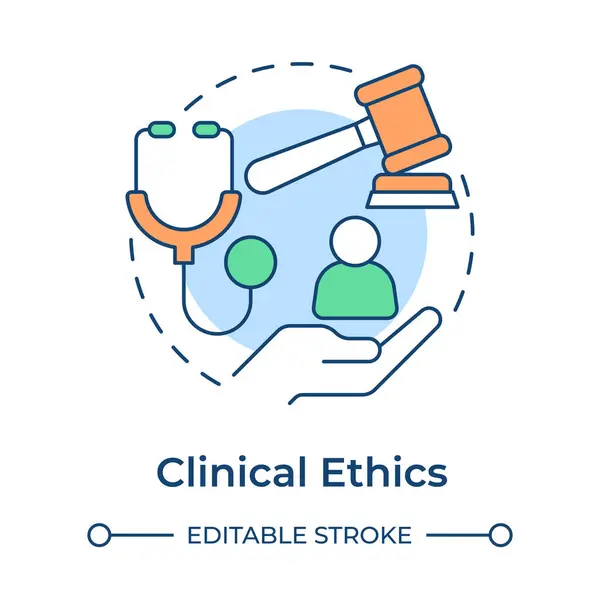 Многоцветная Иконка Клинической Этики Сосредоточься Моральных Вопросах Уход Пациентами Адвокация Векторная Графика
