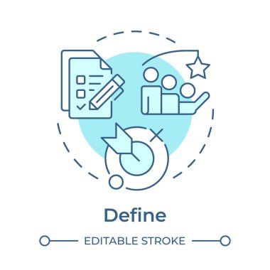 Sigma, yumuşak mavi konsept simgesini tanımlar. Kalite yönetimi. Müşteri hizmetleri, kullanıcı deneyimi. Yuvarlak şekil çizimi. Soyut bir fikir. Grafik tasarımı. Bilgi ve yazıda kullanması kolay