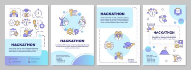Hackathon green circle brochure template. Types and benefits. Leaflet design with linear icons. Editable 4 vector layouts for presentation, annual reports. Arial-Bold, Myriad Pro-Regular fonts used clipart
