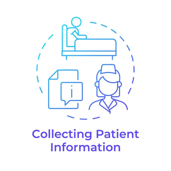 Colectarea Informațiilor Despre Pacienți Pictograma Conceptului Gradient Albastru Medicamente Pentru — Vector de stoc