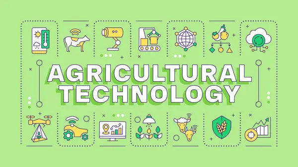 Zemědělské Technologie Zelené Slovo Koncept Technologie Farmy Chytré Farmaření Přesná — Stockový vektor