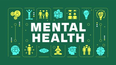 Zihinsel sağlık ışığı mor kelime konsepti. Sosyal bağlantılar, ilişkiler. Bilinçli meditasyon. Görsel iletişim. Harfli vektör sanatı, düzenlenebilir sembol. İnbot Sans yazı tipi kullanıldı