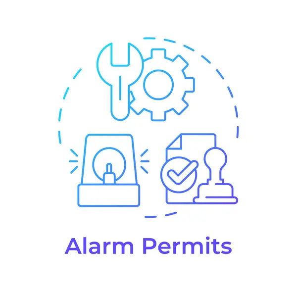 stock vector Alarm permits blue gradient concept icon. Security system, threat detection. Incident prevention. Round shape line illustration. Abstract idea. Graphic design. Easy to use in infographic, presentation