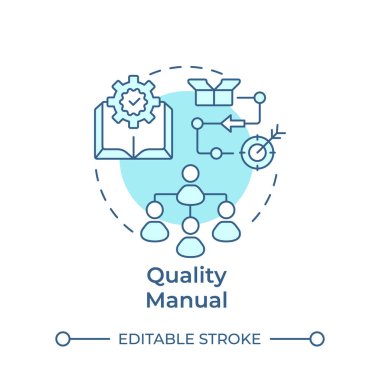 Kaliteli manuel yumuşak mavi konsept ikonu. Ürün geliştirme, bütünlük. İşlem haritası çıkarılıyor. Yuvarlak şekil çizimi. Soyut bir fikir. Grafik tasarımı. Bilgide ve sunumda kullanması kolay