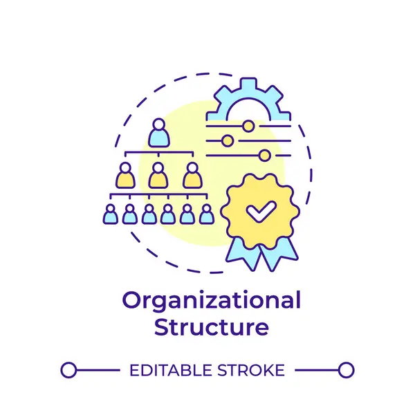 stock vector Organizational structure multi color concept icon. Company organization, hierarchy pyramid. Round shape line illustration. Abstract idea. Graphic design. Easy to use in infographic, presentation