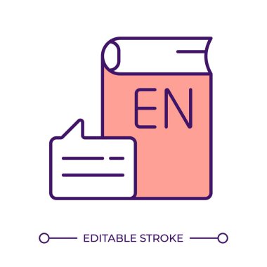 İngilizce RGB renk simgesi öğreniliyor. İngilizce kelime haznesi. Yabancı dil öğrenme. İletişim yetenekleri. Dil kursları. İzole vektör çizimi. Basit bir çizgi çizimi. Düzenlenebilir vuruş