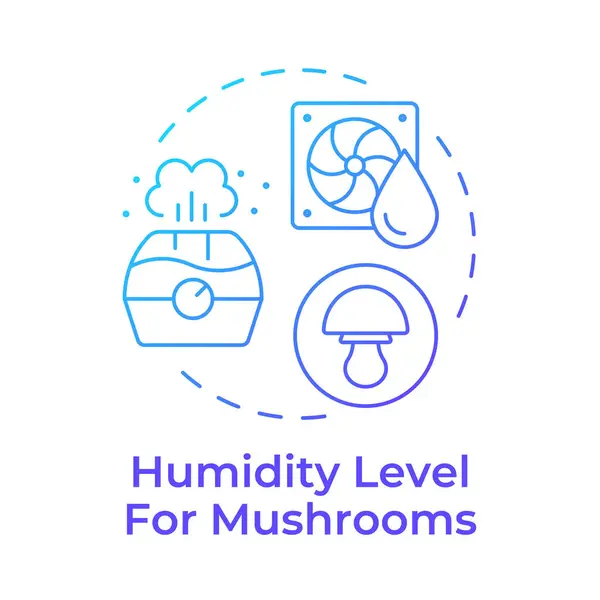 stock vector Humidity level blue gradient concept icon. Conditions for growing mushrooms. Indoor farming equipment. Round shape line illustration. Abstract idea. Graphic design. Easy to use in article