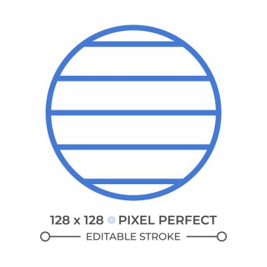 Enlem iki renk çizgisi simgesi. Küresel koordinat. Coğrafi küre. Gezegen. Kartografik ölçüm bicolor ana hat sembolü. Duotone lineer piktogram. İzole bir illüstrasyon. Düzenlenebilir vuruş