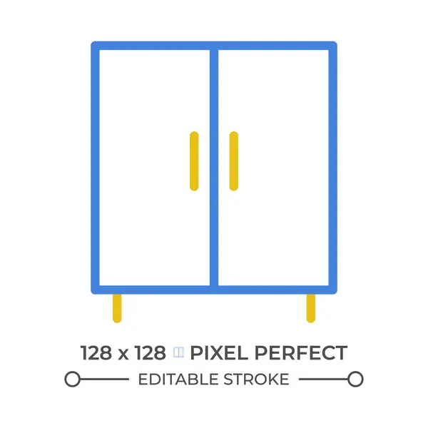 stock vector Wardrobe two color line icon. Bedroom organization. Modern apartment. Furniture store category bicolor outline symbol. Duotone linear pictogram. Isolated illustration. Editable stroke