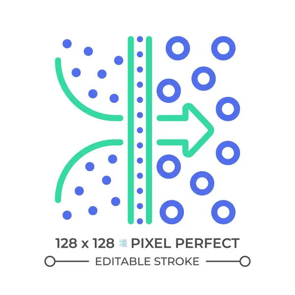 stock vector Osmosis two color line icon. Educational diagram. Water filtration and purification. Osmotic pressure bicolor outline symbol. Duotone linear pictogram. Isolated illustration. Editable stroke