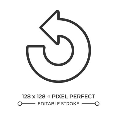 Saat yönünün tersine ok doğrusal simgesi. Tersine çevirme, geri alma ya da geri alma işlemleri. Sistemi geri yükle. İnce çizgili çizim. Contour sembolü. Vektör çizimi. Düzenlenebilir vuruş