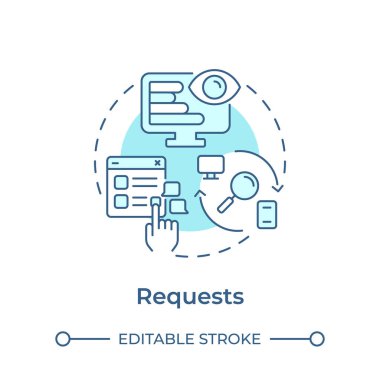 Yumuşak mavi konsept simgesi istiyor. Ağ bilgi teknolojisi. Altyapı işi. Yuvarlak şekil çizimi. Soyut bir fikir. Grafik tasarımı. Bilgide ve sunumda kullanması kolay