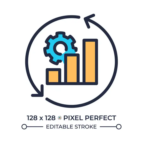 stock vector Efficiency graph cycle RGB pixel perfect color icon. Productivity chart, performance increase. Quality improvement. Isolated vector illustration. Simple filled line drawing. Editable stroke