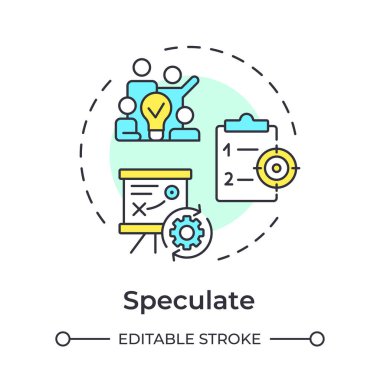 Çoklu renk konsepti simgesi spekülasyonu. Çevik metodoloji, yazılım geliştirme. Takım çalışması. Yuvarlak şekil çizimi. Soyut bir fikir. Grafik tasarımı. Bilgide ve sunumda kullanması kolay