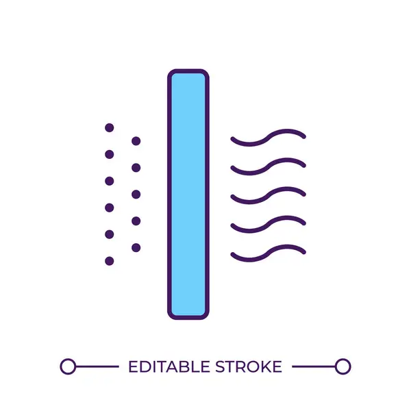 stock vector Air filtration process RGB color icon. Air cleaning. Removing particles and dust from air flow. Filter system. Isolated vector illustration. Simple filled line drawing. Editable stroke