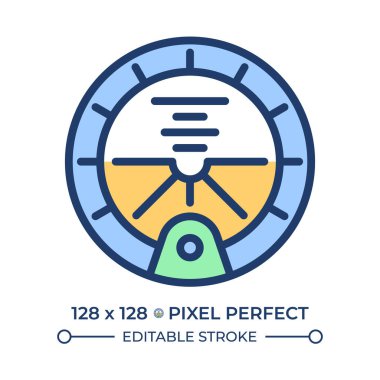 Tavır göstergesi RGB renk simgesi. Havacılıkta kullanılan temel kokpit aleti. Ufka göre oryantasyon. İzole vektör çizimi. Basit bir çizgi çizimi. Düzenlenebilir vuruş