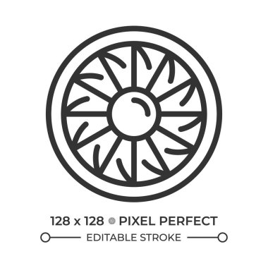 Uçak motoru türbini doğrusal simgesi. Pervane bıçakları. Jet itici gücü ve modern uçakları çalıştıran güç kaynağı. İnce çizgili çizim. Contour sembolü. Vektör çizimi. Düzenlenebilir vuruş
