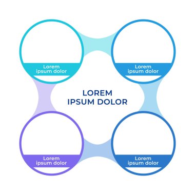 Devamlı iş akışı bilgi çemberi akış şeması. Otomatik işlem. Sunum yapısı. Görselleştirme diyagramı 4 adımda. Dairesel bilgi grafiksel düzenlenebilir. Montserrat Yarı Kalın yazı tipi