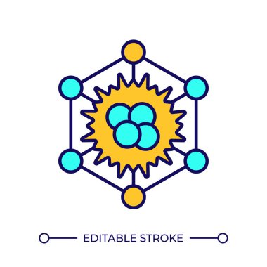 Sitokin RGB renk simgesi. Küçük protein. Bağışıklık sistemi. Cep telefonu sinyali. Genetik, biyokimya ve bağışıklık bilimi. İzole vektör çizimi. Basit bir çizgi çizimi. Düzenlenebilir vuruş