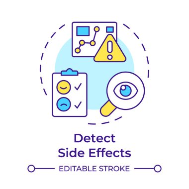 Çok renkli konsept ikonunun yan etkilerini algıla. Ters mühendislik uygulaması. Kimlik sorusu. Yuvarlak şekil çizimi. Soyut bir fikir. Grafik tasarımı. Makalede kullanması kolay