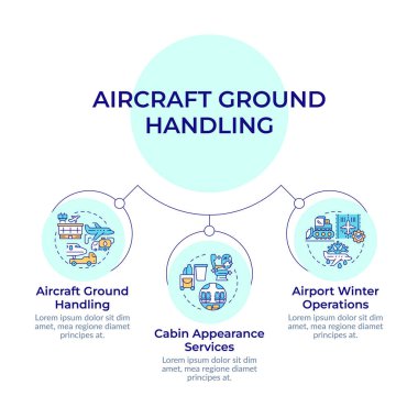 Uçak destek servisi dairesel diyagram bilgisi. Yönetim, bakım. Veri görselleştirmesi ve 3 seçenek. Hiyerarşi çizelgesi. Montserrat Yarı Kalın, Lato Düzenli yazı tipleri