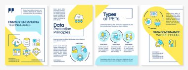 Privacy-enhancing technologies RGB color icons set. Data security, protection and encryption. Isolated vector illustrations. Simple filled line drawings collection. Editable stroke clipart