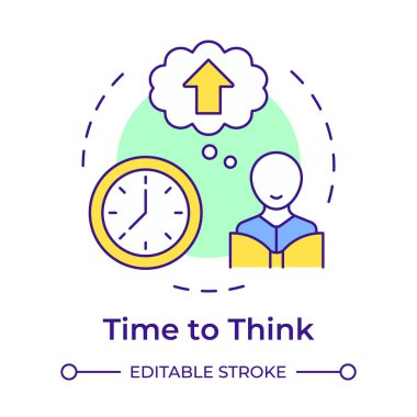 Çok renkli konsept ikonu düşünme zamanı. İhtiyaçları olan öğrenciler için esnek bir zamanlama. Özel eğitim. Yuvarlak şekil çizimi. Soyut bir fikir. Grafik tasarımı. Makalede kullanması kolay