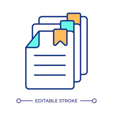 Belgelenmiş RGB tabanlı renk simgesi. Veriler tek boyutlu bölümlere bölünüyor. İş için RAG servisleri. İzole vektör çizimi. Basit bir çizgi çizimi. Düzenlenebilir vuruş