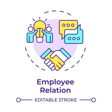 Yokluk yönetimi çok renkli konsept simgesi. Kontrol personeli şirketten ayrılıyor. Operasyonel İK amacı. Yuvarlak şekil çizimi. Soyut bir fikir. Grafik tasarımı. Broşürde kullanması kolay