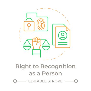 Tanımlama sağ çift ton konsepti ikonu. Kişisel bilgiler, biyometrik sistem. İkinci raunt renk tasviri. Soyut vektör tasarımı. Bilgide ve sunumda kullanması kolay