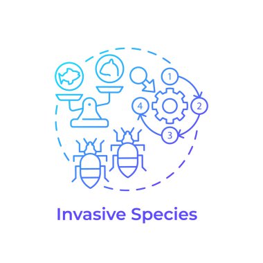 Invasive species blue gradient concept icon. Biodiversity loss cause. Threat for ecosystem stability. Round shape line illustration. Abstract idea. Graphic design. Easy to use in article clipart