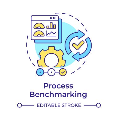 Çoklu renk konsepti simgesi oluşturuluyor. Belirli görevleri geliştirmenin yollarını bul. İş veri analizleri. Yuvarlak şekil çizimi. Soyut bir fikir. Grafik tasarımı. Makalede kullanması kolay