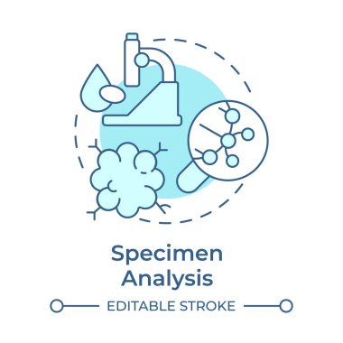 Örnek analizi yumuşak mavi konsept simgesi. Biyolojik materyal teknolojisini inceliyorum. Yaşam tarzı örnekleri. Yuvarlak şekil çizimi. Soyut bir fikir. Grafik tasarımı. Makalede kullanması kolay