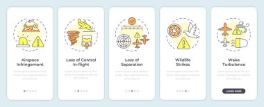 ATM operasyonel sorunları mobil uygulama ekranında. Tehlike, risk. Doğrusal kavramlarla düzenlenebilir grafik yönergelerini 5 adımda gezdir. UI, UX, GUI. Montserrat Yarı Kalın, Düzenli yazı tipleri