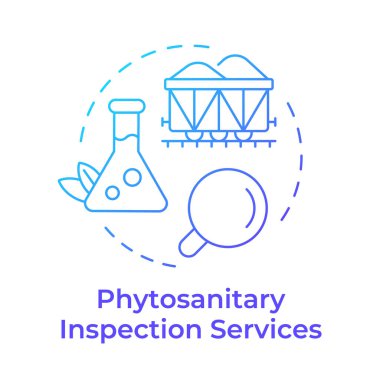 Phytosanitary Teftiş Hizmetleri mavi gradyan konsept ikonu. Birleşik sınır yönetimi. Yuvarlak şekil çizimi. Soyut bir fikir. Grafik tasarımı. Promosyon malzemelerinde kullanması kolay
